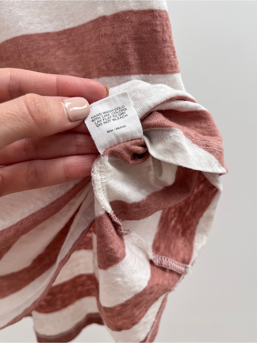HATCH the linen circle tee 2 striped cuffed sleeves maternity postpartum summer - Picture 5 of 9